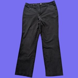 VCUG St Johns Bay Black Straight-Leg Pants Size 12 Cotton Spandex Blend
